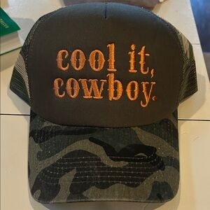 Nwt Camo Trucker Hat with Orange Embroidery